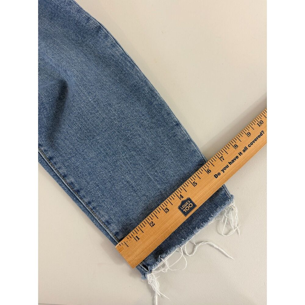 Old Navy Women's High-Rise O.G. Straight Jeans Distressed Frayed Hem Size 16 - Picture 10 of 11